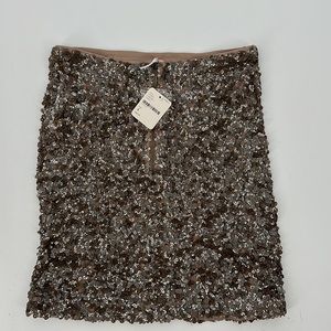 Free People Brown Sequin Skirt